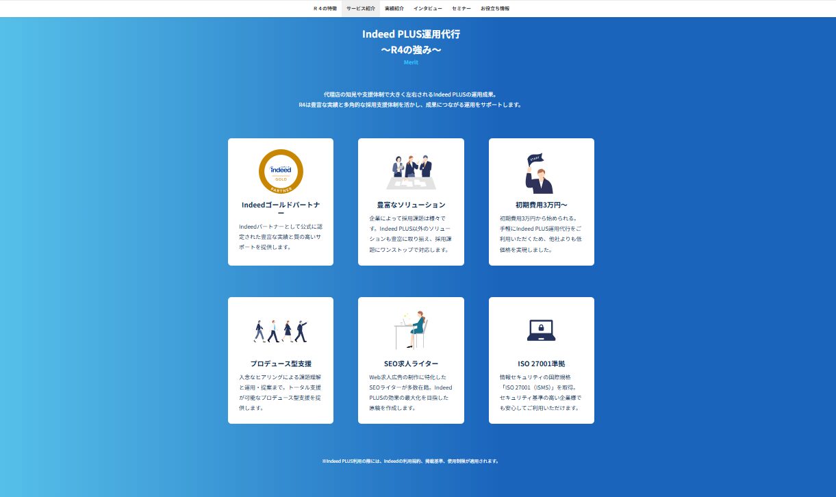 Indeed PLUS事例③Indeed PLUS活用で
応募数4倍・採用を実現